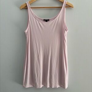 Eileen Fisher 100% Silk Sleeveless Blush Tank‎ Top Quiet Luxury Feminine S Basic